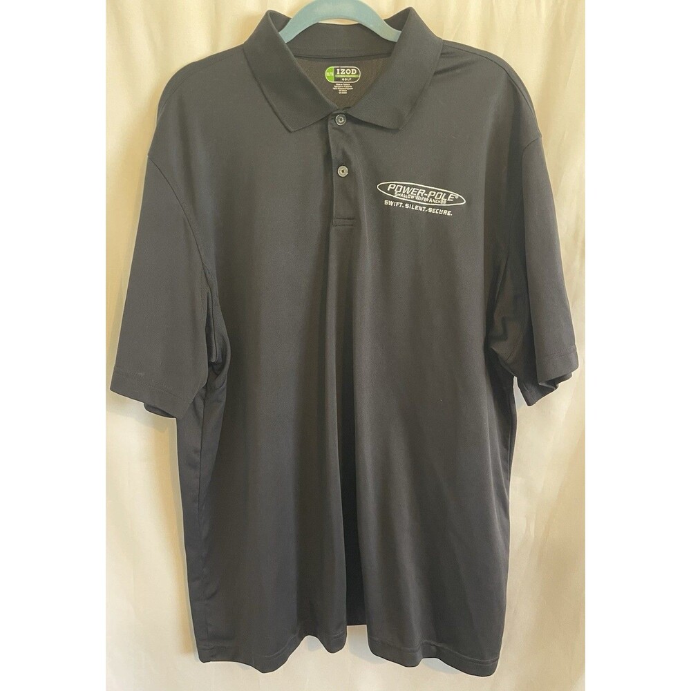 Izod Golf Xtreme Function Shirt Collared Power Pole Black Short Sleeve Men’s XL